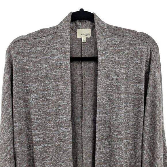 Wilfred Free Cardigan Longline Open Knit Spacedye Minimal Comfy Brown Non Itch M - Picture 6 of 13